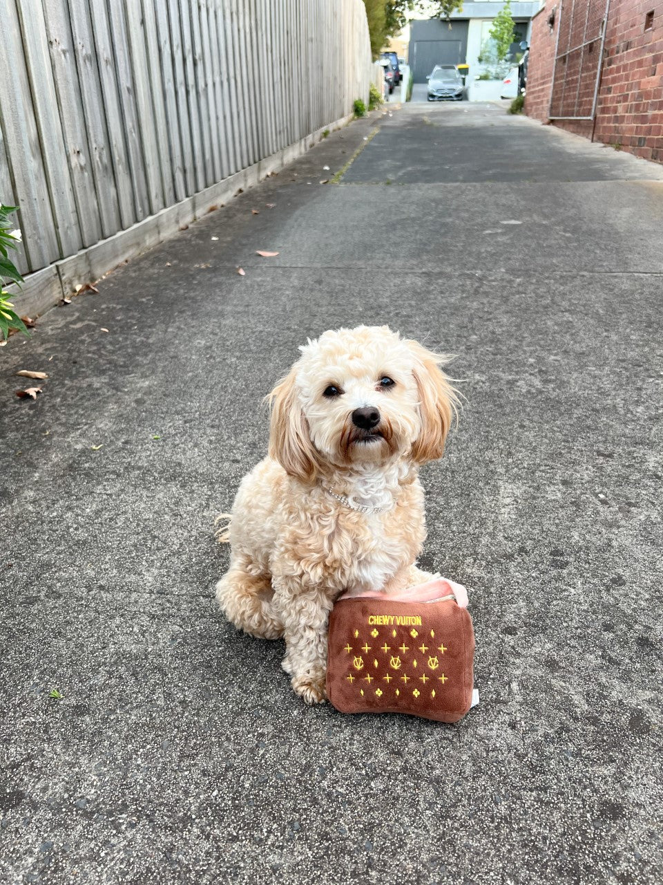 Chewy Vuiton Brown Purse Toy