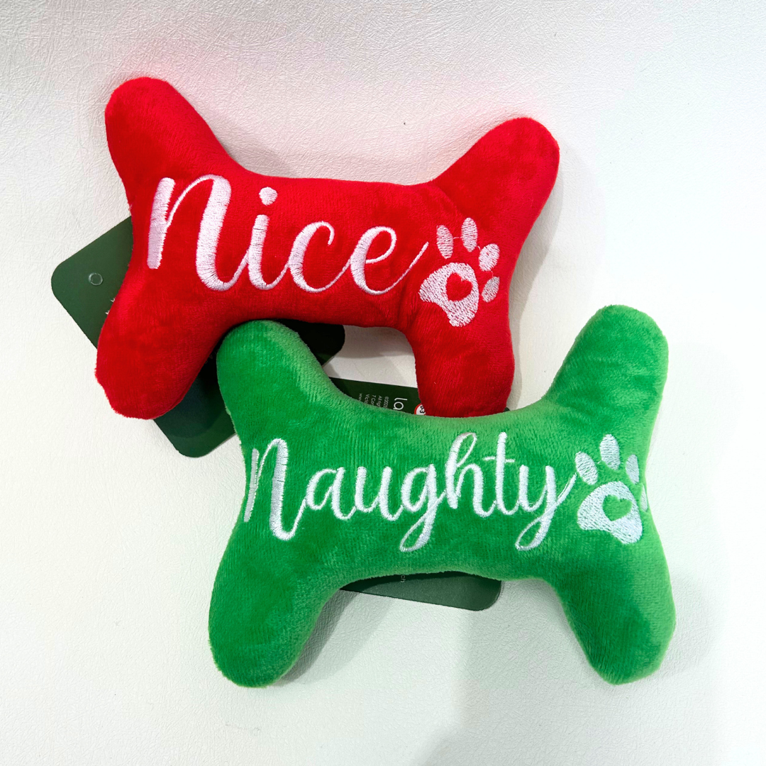 Xmas Naughty & Nice Bone Plush Toy