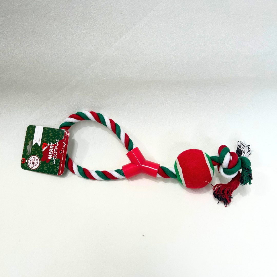 Xmas Rope & Ball Tug Toy