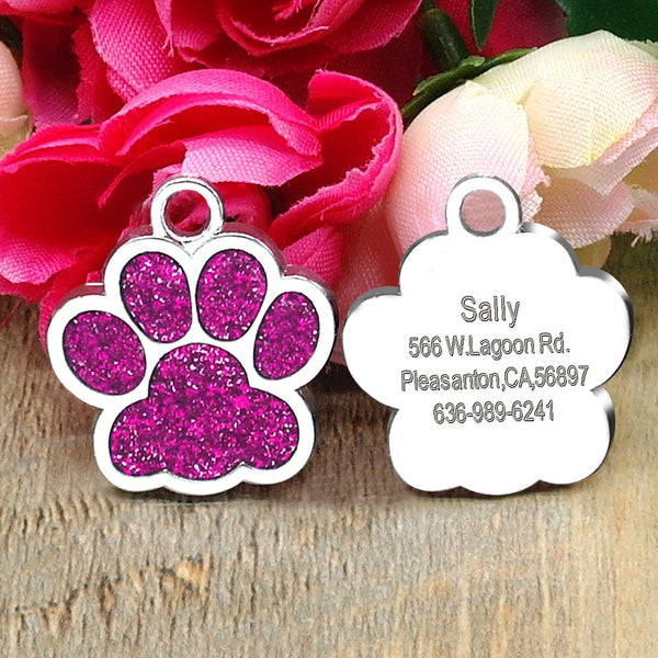 Sparkle Dog Paw Tags