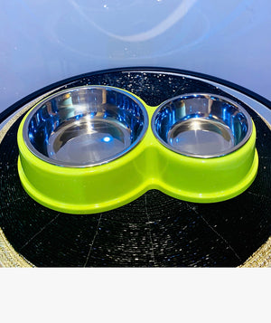 Double Stainless Steel Bowls