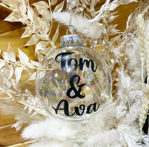 Double Name Personalised Bauble