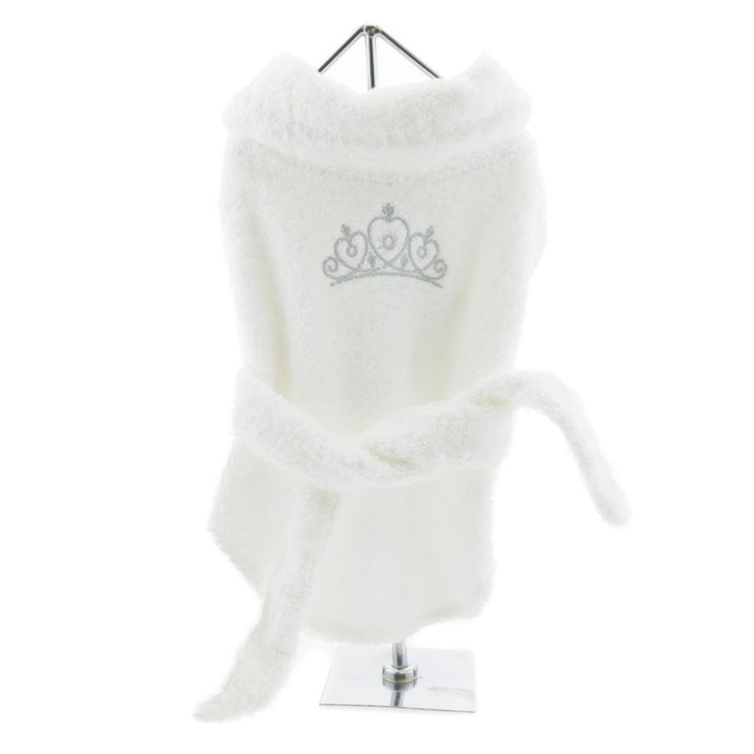 Queen Boo Silver Crown Dog Bathrobe